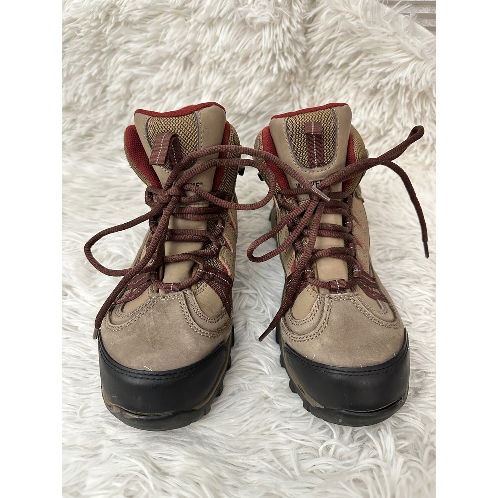 Wolverine‎ Women's Maggie Steel-Toe Lace-Up Brown Leather Work Boots sz 8M